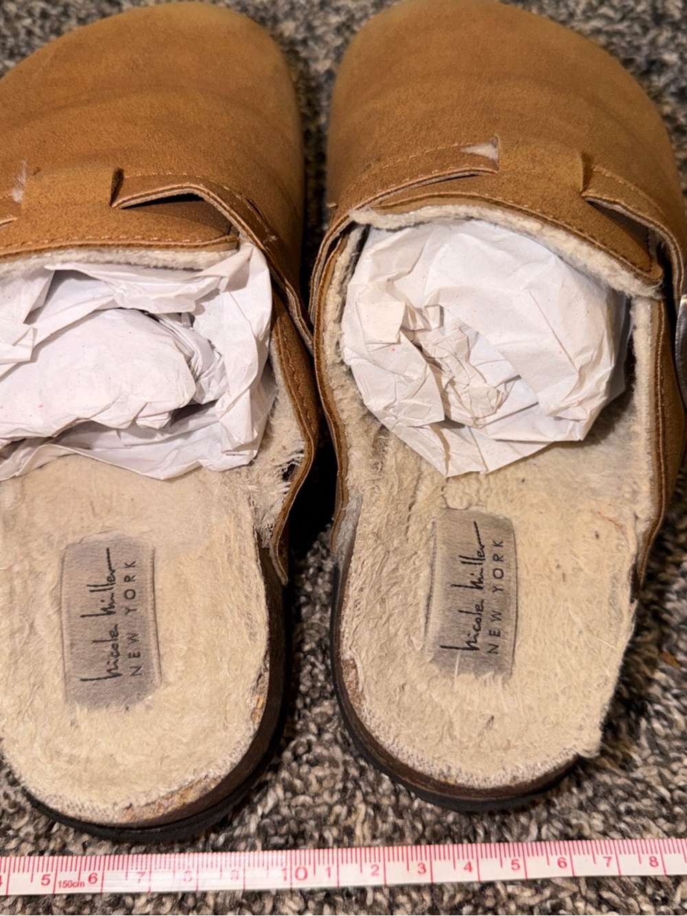 Nicole Miller Kids Tan Suede Slip-On Slippers
